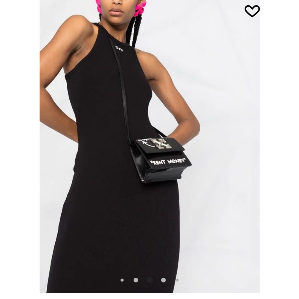 OFF-WHITE fitted midi dress